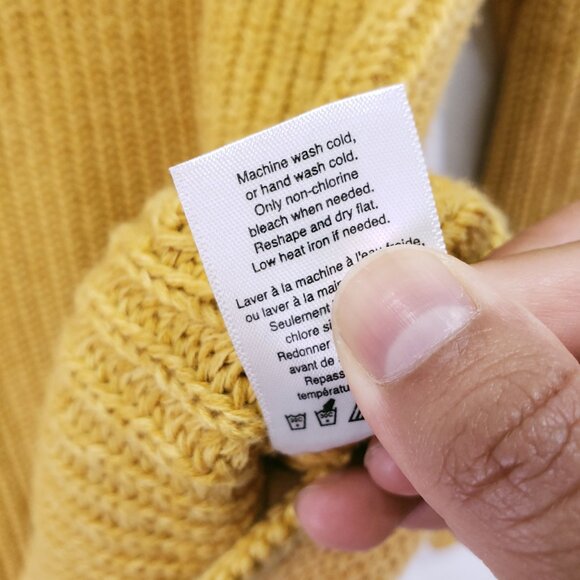 Coldwater Creek Mustard Yellow Knit Relaxed V Neck Fall Sweater Size L - Picture 8 of 13